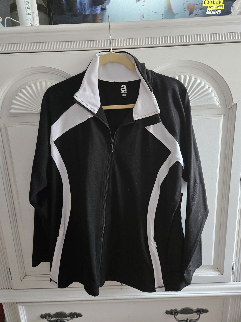 Avenue Black and White Logo-Back Jacket